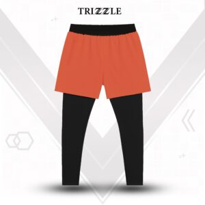 2 in 1 Compression Pants- Performance Orange